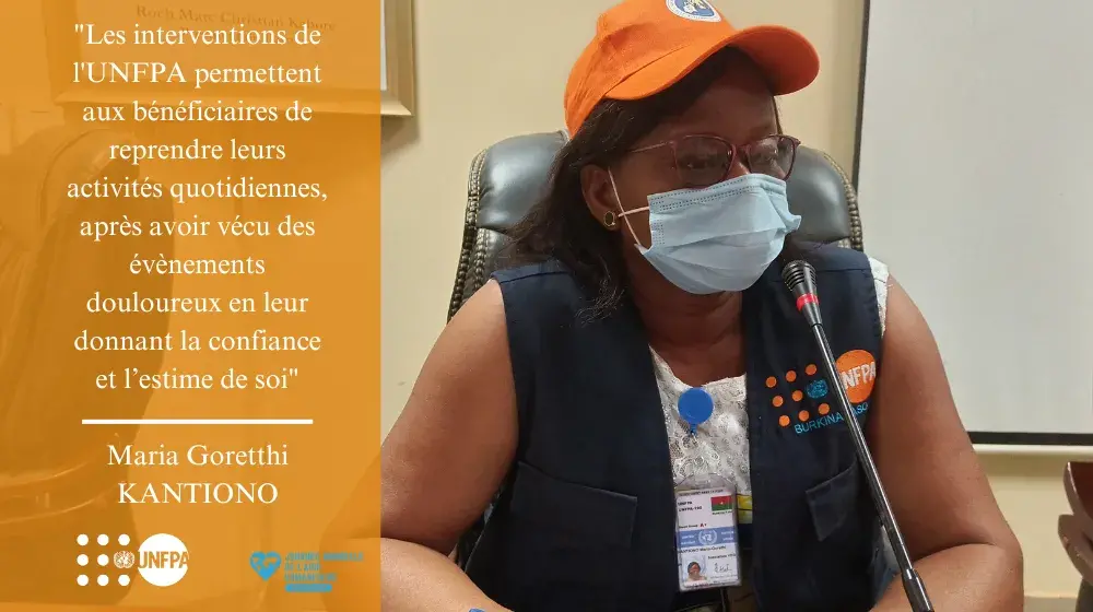 Journée mondiale de l'aide humanitaire: témoignage Maria Goretthi KANTIONO, agent humanitaire de UNFPA Burkina Faso