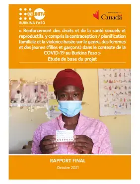 Etude de base du projet "Renforcement des droits et de la santé sexuels et  reproductifs, y compris la contraception / planification  familiale et la violence basée sur le genre, des femmes  et des jeunes dans le contexte de la  COVID-19"